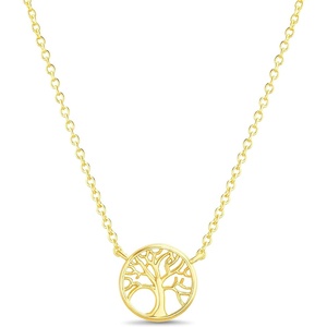 image:imageRae Dunn Tree Necklace for Women 14K Yellow Gold Plated Brass